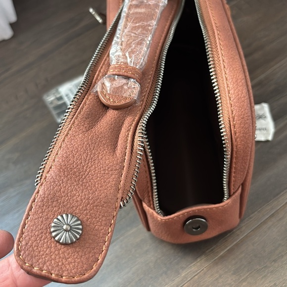 Trinity Ranch Cosmetic/toiletry case,double zipper handle top,braid suede, studs - Picture 7 of 10